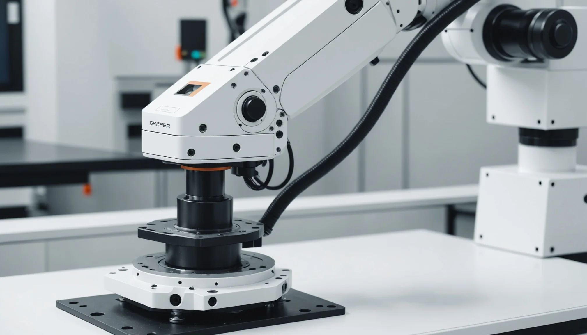 Robot arm executing sub-200ms grasp decision at pick station